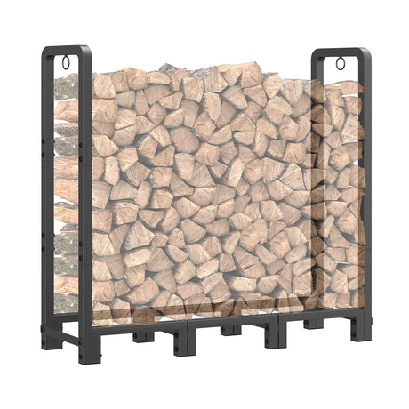 Mr IRONSTONE 4ft Firewood Rack Outdoor Indoor, Upgraded Heavy Duty Adjustable Fire Wood Rack Holds Up to 2600lbs, Fireplace Log Holder Wood Storage Mr IRONSTONE