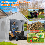 Hipicute Carport 10' X 20' Heavy Duty Canopy, Portable Garage Heavy Duty, Carport with Side-Opening Door & Roll-Up Windows, Metal Steel Frame,180g PE Powder-Coated Tarp for Truck, Boat, Garden, Grey Hipicute