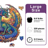 Dragon Wooden Puzzles for Adults Kids, Unique Animal Shaped Cool Wooden Jigsaw Puzzles, Premium Box Wood Cut Puzzles for Teens, Best Family Ideas (L-11.8 * 11.2 in-229pcs) AIMPUZZLE