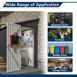 LZbeiteM Shed Lean to Storage Shed, Outdoor 4' x 8' Metal Wall Side Storage Sheds & Outdoor Storage, Garden Storage Cabinet for Backayrd, Patio and Outdoor Use,Black LZBEITEM