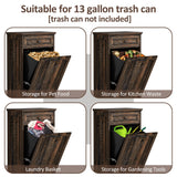 Ancohom Tilt Out Trash Cabinet 13 Gallon Wooden FreeStanding Waste Bins with Hideaway Drawer,Kitchen Island with Trash Can Storage(Rustic Black) Ancohom