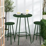 Best Choice Products 3-Piece Patio Dining Set, Bar Height, Outdoor Bistro Set, Outdoor Round Bar Table w/ 2 Bar Stools, Steel - Dark Green Best Choice Products