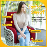 MAGIC ELEPHANT Egg Chair Cushion, Memory Foam Indoor Outdoor Hanging Egg Chair Cushion Replacement, Patio Basket Swing Cushion with Headrest (Red) MAGIC ELEPHANT