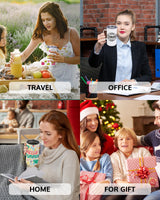 OFFNOVA 20oz Sublimation Tumblers with Handle, 4 Pack Sublimation Coffee Mugs with Lid, Stainless Steel Coffee Tumbler Travel Mug for Cold Hot Drinks OFFNOVA