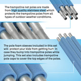 Machrus Upper Bounce Trampoline Safety Enclosure Set for 7.5 FT 10FT 12FT 13FT 14FT 15FT Frames - Includes Net, Poles & Hardware - Installs Outside Frame Upper Bounce