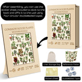 Vintage Houseplant Wooden Puzzle 340 Pieces for Adult, Botany Succulent House Plant Wood Puzzle, 39 Common Indoor Plants Jigsaw Puzzles, 15.7 * 11.2 in BBOLDIN