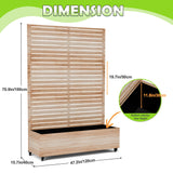 15.7"×70.9"×47.2" Metal Raised Garden Bed with Trellis and Wheels - Tall Trellis Planter Box for Climbing Plants, Vegetables & Vines - Outdoor Privacy Planters for Patio (Acacia Wood Grain) TOAOTBNBO