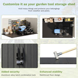 Patiowell 8x12 FT Outdoor Storage Shed, Plastic Shed Resin Garden Shed with Floor & Window & Lockable Door for Patio Furniture, Backyard Tools, Bicycles & Lawnmower, Beige Patiowell