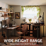 Monomi Electric Standing Desk, 55x28 Inches Adjustable Height Desk, Home Office Sit Stand Up Desk (Black Frame/Cherry Top) Monomi