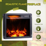 WLIVE Fireplace TV Stand for 65" TV, Entertainment Center with 18 Inch Electric Fireplace, TV Console with Open Shelves for Living Room, Rustic Brown WLIVE