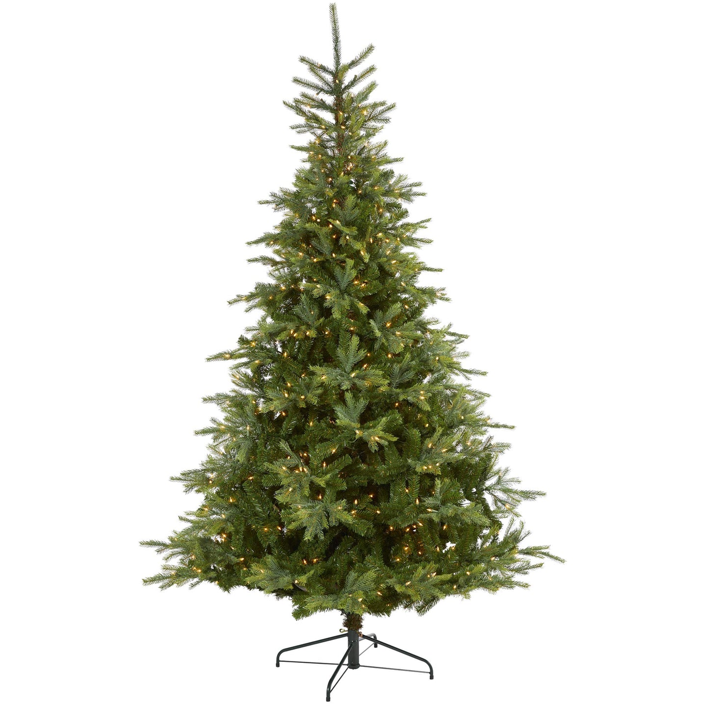 Nearly Natural 8ft. North Carolina Spruce Artificial Christmas Tree with 650 Clear Lights and 1303 Bendable Branches