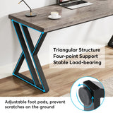 Tribesigns Writing Computer Desk, 55 inch Heavy Duty Study Desk with Z-Shaped Metal Leg, Modern Simple Home Office Computer Desk, Grey Tribesigns