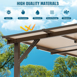 SUNCROWN 10'x14' Hardtop Gazebo, Wall-Mounted Gazebos Pergola, Outdoor Reclining Gazebos with Metal Frame, Lean to Gazebo Metal Awnings for Patio, Deck, Backyard, Porch, Lawns SUNCROWN