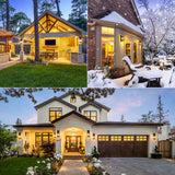 Outdoor Wall Light Fixtures, Exterior Waterproof Wall Lanterns, Porch Sconces Lighting with E26 Sockets & Glass Shades, Modern Matte Black Outside Lights for Patio Front Door Entryway Garage, 2-Pack BesLowe