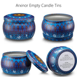 Arxinor Empty 2.5 oz Candle Tins Candle Jars 28 Pcs 28 Patterns, Candle Making Kits, with Wicks, Wick Holders & Stickers Arxinor