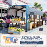 Carport Metal 10x15 FT, Heavily Reinforced Car Garage Kit with Extra Crossbeams Kits, Auto Shelters with Steel Roof and Enhanced Base, Snow Resistance Vehicle Shed, Ports for Tractors,Boat,Truck K Knowbody