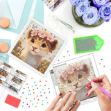 SENQAO Lion Diamond Art Kit for Adults with Frame Art and Crafts for Adults Ages 6-8 -10-12 Easy to DIY Diamond Art for Adults and Adult Beginners Home Wall Decoration 7.1x7.1inch SENQAO