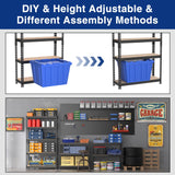 WORKPRO 5-Tier Steel Shelving Unit-Black, 27-2/5”W x 11-7/10”D x 60”H, Adjustable Storage Rack, Heavy Duty Shelf with MDF Board, 1650 lbs Load Capacity (Total) for Garage, Basement, Kitchen WORKPRO