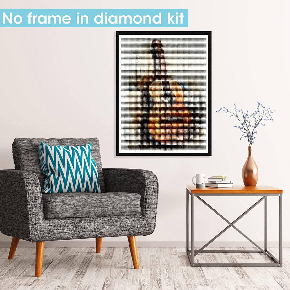 Pavemlo 5D Diamond Art Kits for Adults Guitar, Full Drill Diamond Art Pictures Paint with Diamonds, DIY Cross Stitch Jewel Art Rhinestone Craft for Home Wall Decor (12x16inch)@z317 Pavemlo