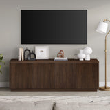 Henn&Hart Hanson TV Stand, 70" Wide, Brown Henn&Hart