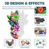 Wooden Jigsaw Puzzles for Adults and Kids, Cactus Flower 200 Piece Unique Shaped Puzzle, Family Game and Creative Wooden Puzzle Gift, Wall Art Decor, 11 x 15 Inch SAWZOO