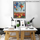 Yomiie 5D Diamond Art Kits for Adults, Airplane Balloon Diamond Painting Art Landscape DIY Full Round Drill Kits, Embroidery Rhinestone Diamond Crystal Craft Canvas Home Wall Decor 12x16 inch Yomiie