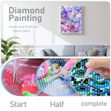 JOASURA Butterfly Diamond Art Kits for Adults,DIY Flowers Diamond Painting Round Full Drill 12x16in,5D Diamond Dots Art for Beginning Home Wall Decor JOASURA