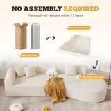 126" Modular Sectional Sofa, Modern Cloud Curved Couch with Deep Seat, Upholstered Oversized Couches for Living Room, No Assembly Required, Beige Chenille Fabric, 1PCS Luxanimarion