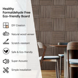 ARMURO Wood Slat Wall Panel - 4 PCS Walnut Wood Panels for Wall, Natural Wood Veneer Acoustic Slat Wood Wall Panels - Wood Slats for Wall Soundproof Wood Panels 23.6" W x 23.6" L ARMURO