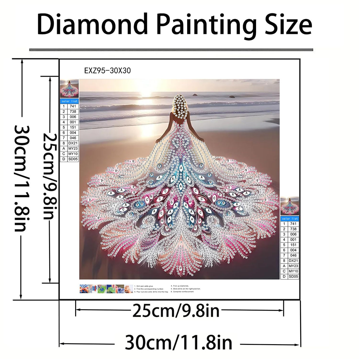 GXGLLPZBY 5D DIY Diamond Art Kits for Adults Beginners,Sunset Beach Diamond Painting Kits, Women Special Shaped Paint by Diamonds Dot Crystal Gem Art Painting Kit for Home Wall Decor 11.8x11.8inch GXGLLPZBY