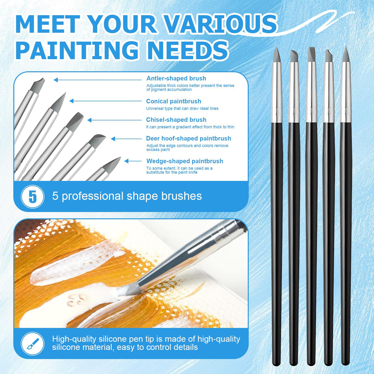 WANJAO Masking Fluid for Watercolor Painting, Liquid Masking Tape with Silicone Pens Cleaning Brush for Painting Fast Drying Easy Peel Use to Art Watercolor Supplies Retouching Covering, 30ml White WANJAO
