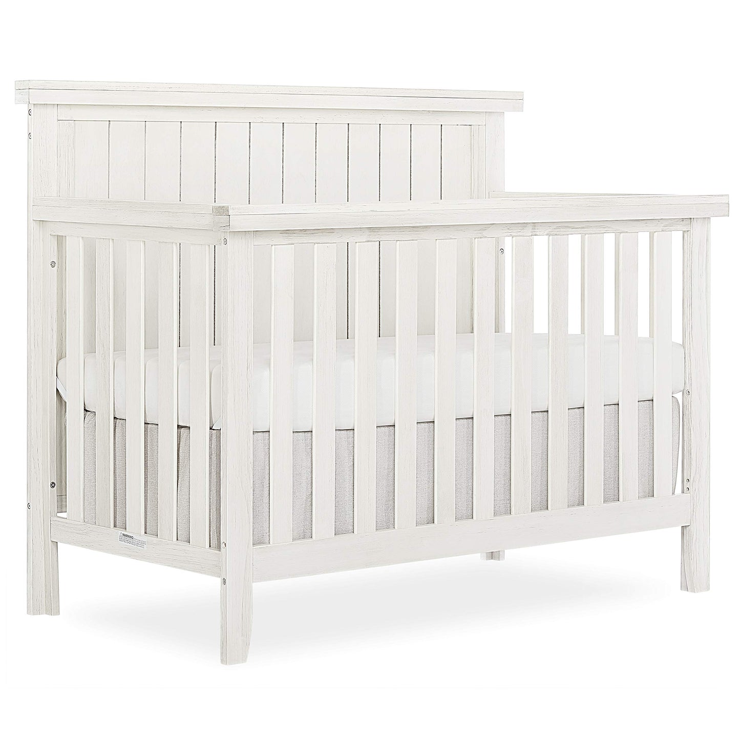 Sweetpea Baby Red Wood 4-in-1 Convertible Crib in Weathered White, Greenguard Gold Certified