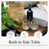 Sophia & William 6 Pieces Patio Furniture Set with 45" Fire Pit Table, Metal Outdoor Sectional Sofa Set -2 x Single Couch with Side Table,2 x Single Sofa,1 x Loveseat,1 x Propane Fire Pit Sophia & William