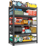 72''H Garage Shelving Heavy Duty Storage Shelves, 5 Tier Adjustable Metal Storage Rack, industrial storage shelves, Steel Shelving, garage shelving units and storage, (23.6"D x 47.3"W x 72"H) SFTORMAS