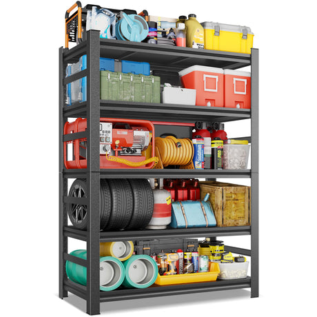 72''H Garage Shelving Heavy Duty Storage Shelves, 5 Tier Adjustable Metal Storage Rack, industrial storage shelves, Steel Shelving, garage shelving units and storage, (23.6"D x 47.3"W x 72"H) SFTORMAS