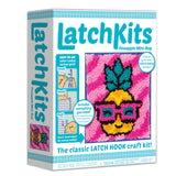 LatchKits PlayMonster for Wall Hangings & Mini-Rugs - Pineapple - Craft Kit with Easy, Color-Coded Canvas, Pre-Cut Yarn & Latch Hook Tool - Perfect DIY Craft for Kids - Ages 6 and Up, Small, Multi LatchKits