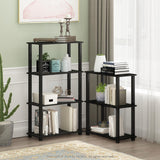 Furinno Turn-S-Tube 3-Tier Compact Multipurpose Shelf Display Rack with Square Tube, Americano/Black Furinno