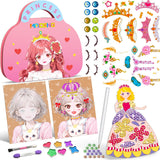 Art Craft Activity for Kids, Paper Craft Kits - Paper Makeup DIY Girls Toy Kit with Diamond Painting & Princess Dress Up Set, Ideal Birthday Halloween Party Gift for Girls Ages 4 5 6 7 8 9+ Year Old ZHOC