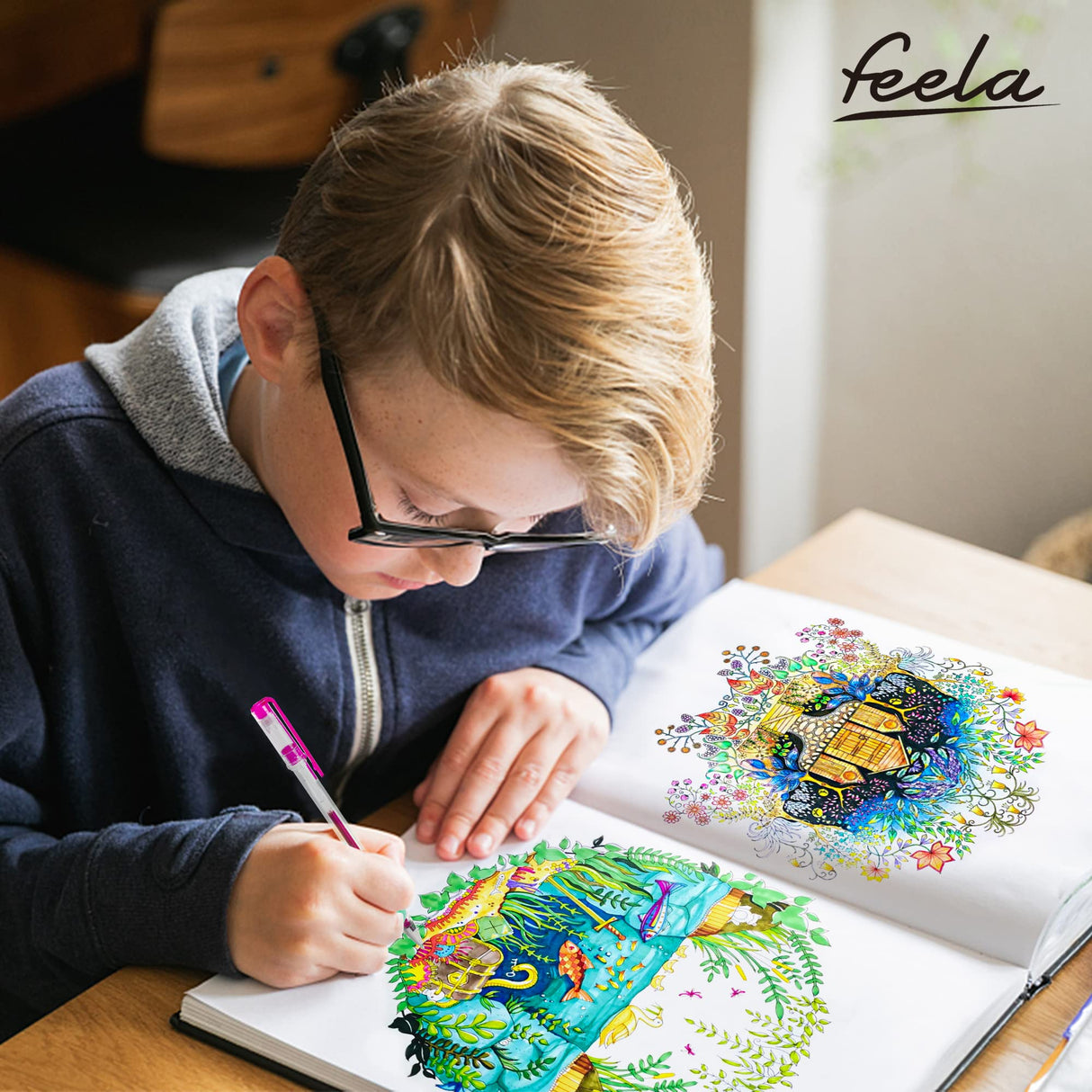 feela 360 Colors Gel Pens Set 180 Unique Gel Pen Plus 180 Refills for Adult Coloring Books Drawing feela
