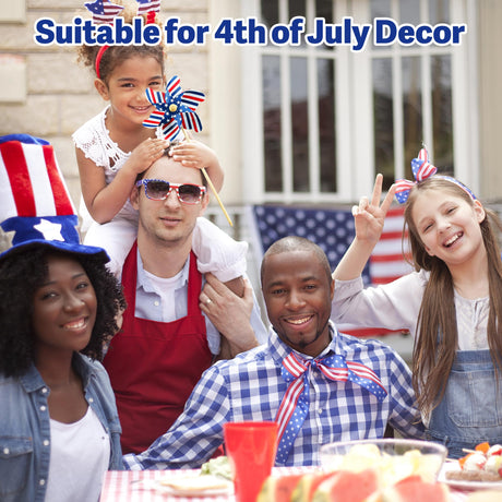 IiILittle 12 Pack Patriotic Pinwheels, American Flag Pinwheels, Wind Spinners for Yard for 4th of July Decor, Memorial Day Decor, Patriotic Outdoor Decor lilLittle