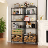 SINGAYE 6 Tier Adjustable Storage Shelf Wire Shelving Unit Metal Shelves Standing Closet Bathroom Organizers Pantry Kitchen Garage Laundry Room Organization Home Rack 12" D X 22" W X 69.5" H Black SINGAYE
