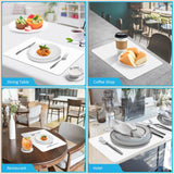 APLKER Vinyl Placemats Set of 6, Heat Resistant Dining Table Placemats Waterproof Washable Wipeable Faux Leather Place Mats and Coasters for Kitchen, Dining, Party & Outdoor (White) APLKER