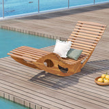 Giantex Acacia Wood Outdoor Rocking Chair, Patio Lounge Chair with Ergonomic Curved & Slatted Seat, High Back, Bottom Stopper, Outside Chaise Lounge, 63”x23.5”x26” Pool Lounger for Porch, Yard (1) Giantex
