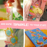 Blue Squid Diamond Art Kits for Kids – Mermaid - Fun & Easy DIY 5D Gem Art Gift Set for Keychains, Stickers, Sun Catchers - Diamond Painting Kit Arts & Crafts Kit for Kids, Girls, Boys Ages 6-12 Blue Squid