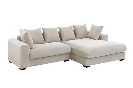 Eafurn L Shaped Corduroy Upholstered Sectional Sofa with Right Facing Chaise,3 - Piece Oversized Lounge Couch Convertible Sleeper Sofabed for Living Room Office Corner Eafurn