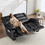 ANJ Manual Recliner Loveseat Sofa, Modern Reclining Sofa with Overstuffed Arms for Living Room, Bedroom,Grey ANJ