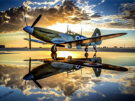 VAIIEYO Diamond Art Kits for Adults Airplane, Diamond Painting Plane Machine, Full Drill Round Rhinestone Craft Canvas for Home Wall Decor Gift 12x16 inch VAIIEYO