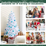 COSTWAY 5Ft-Artificial-PVC-Christmas-Tree-W-Stand-Holiday-Season-Indoor-Outdoor-White COSTWAY