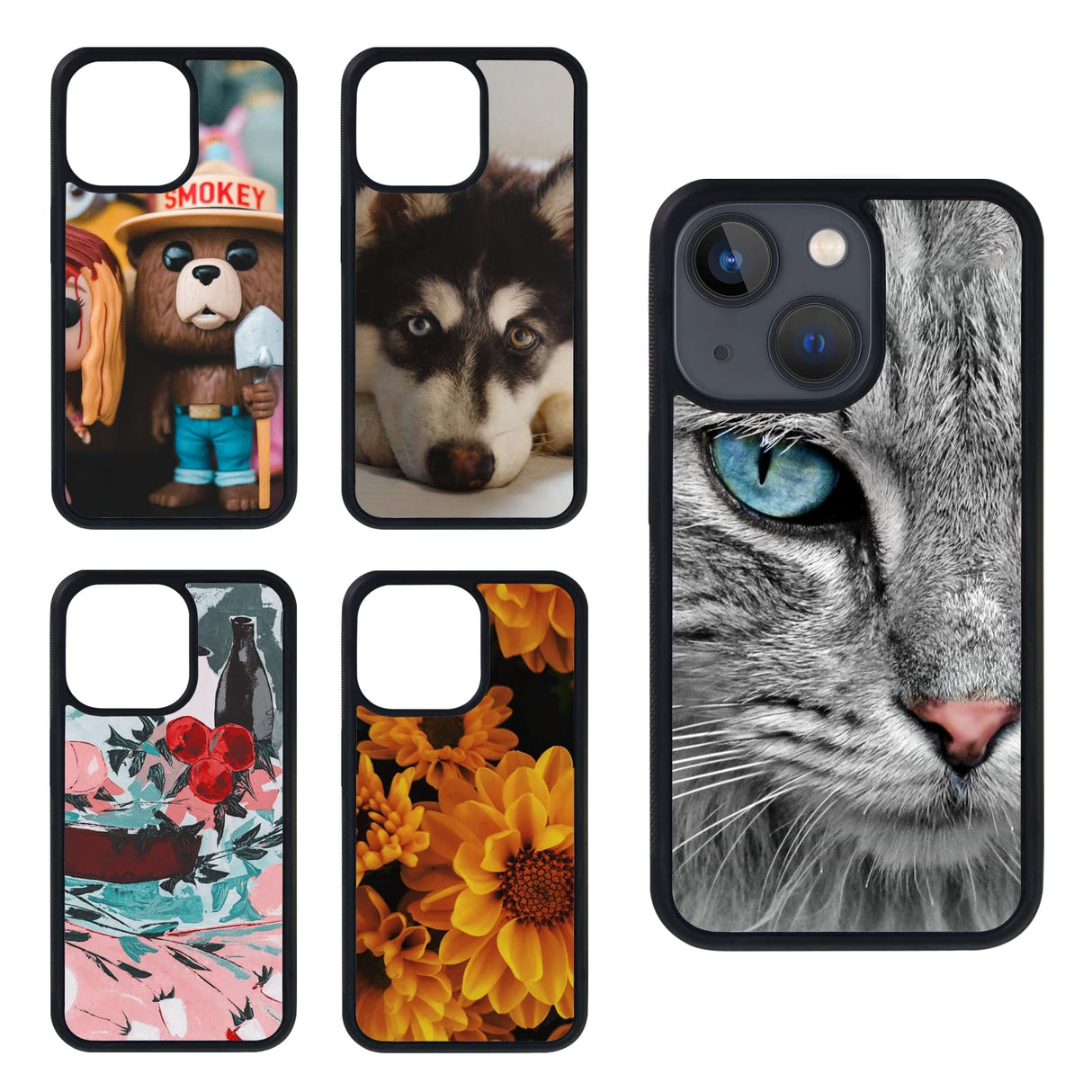 MAIKESUB 5 PCS Sublimation Phone Case for iPhone 13 6.1 Inch Sublimation Blanks Printable Blank Phone Cases Customized Phone Covers for DIY Soft Rubber Protective Shockproof Slim Case Anti-Slip MAIKESUB