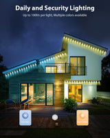 Fussion Permanent Outdoor Lights for House 200ft, IP68 Waterproof Outside Lights with 4 Control Methods, Smart RGB Eaves Lighting for Christmas All Holiday Decorations Fussion